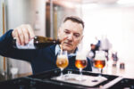 Man tasting craft beer from brewery
